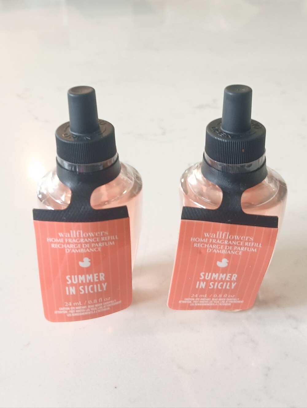 2 Bath & Body Works Plug-in Wallflower Refills Summer in Sicily Scent NEW